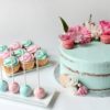 Cupcakes, Cake Pops and Cake for a Gender Reveal Party