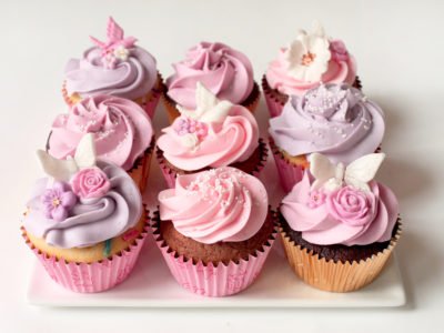 Pink and Purple Baby Shower Cupcakes