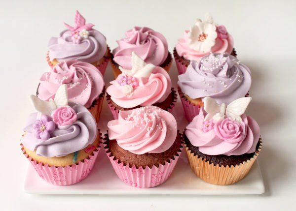 Pink and Purple Baby Shower Cupcakes