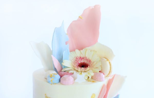 Pink and Blue Gender Reveal Cake