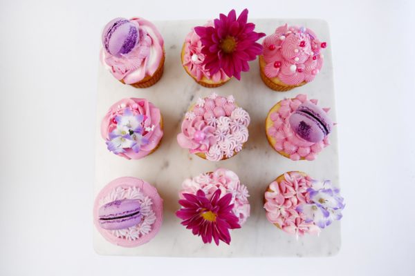 Pink Buttercream cupcakes perfect for a birthday party.