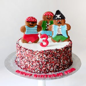 Pirate Cake with Gingerbread Pirate Men