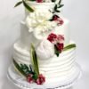 White Wedding Cake with Flowers