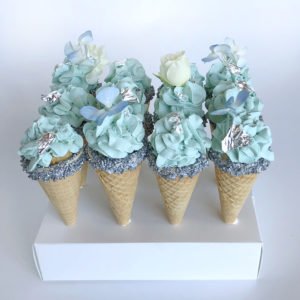 Custom Blue Cheesecake Cones