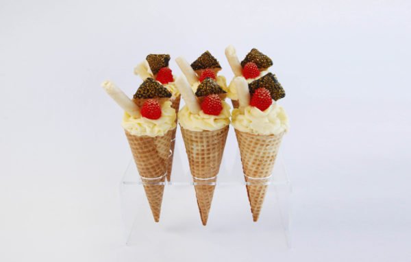 Classic NY Flavored cheesecake in ice cream cones