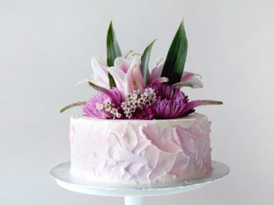 Watercolor Buttercream Cake with Flowers