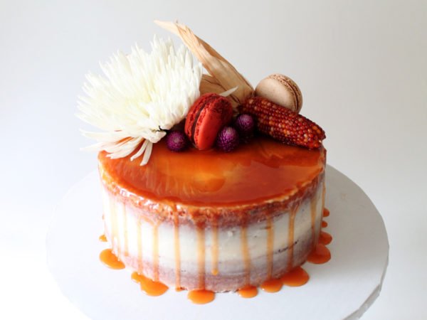 Thanksgiving Caramel Drip Cake