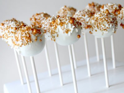 Signature Cake Pops with Gold Sprinkles