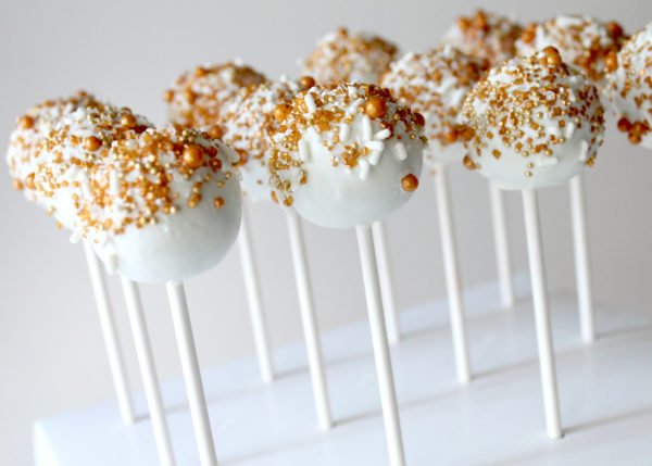 Signature Cake Pops with Gold Sprinkles