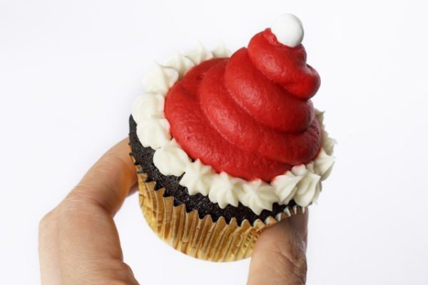 Holiday Santa Hat Red Cupcake