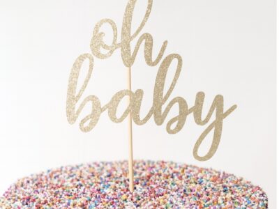 Oh Baby Glitter Cake Topper