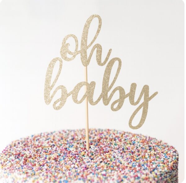 Oh Baby Glitter Cake Topper